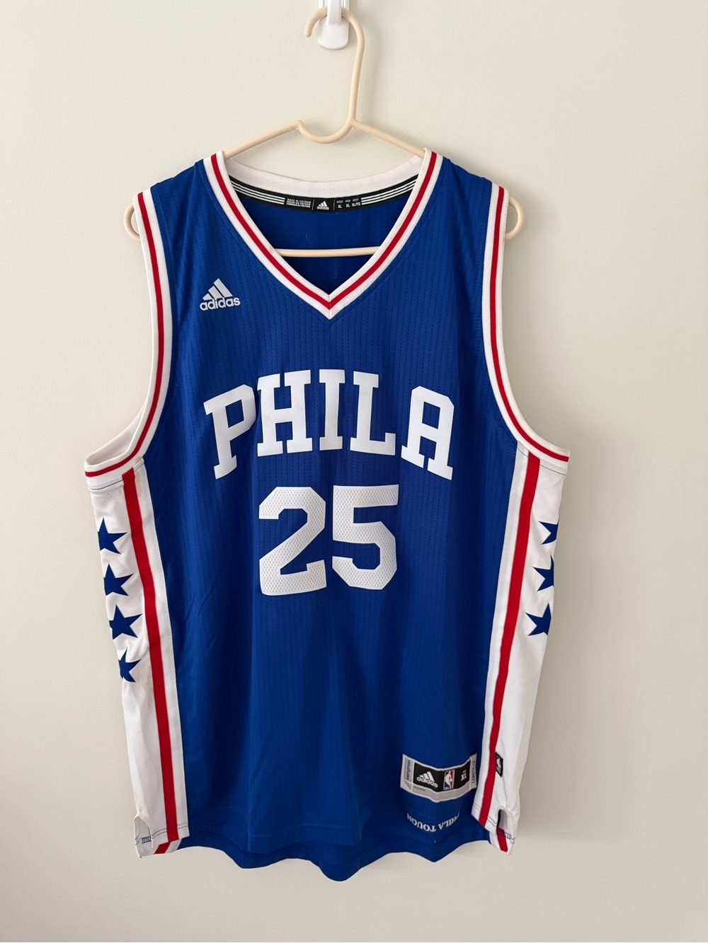 adidas Blue White PHILA #25 Basketball Jersey